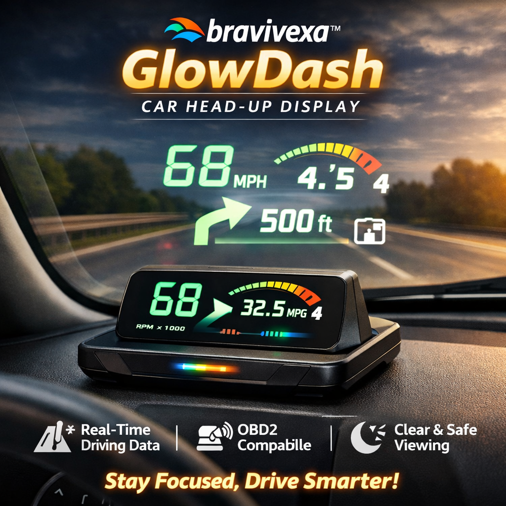 BraviVexa™ GlowDash Car Head-Up Display